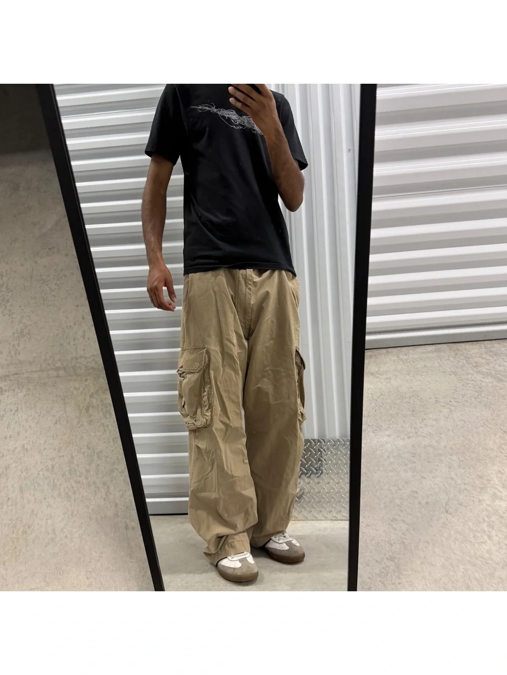 Y2K VTG Banana Republic Baggy Cargo Pants Sz. 38X32 (Fits 38X29) Khaki Wide Leg
